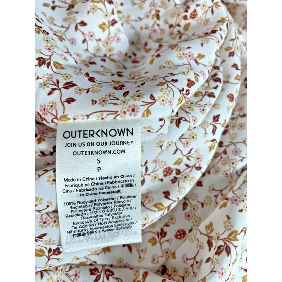 Outerknown Juniper Floral V-Neck Mini Dress Side Zipper Women's Sz S NWT - Picture 8 of 9